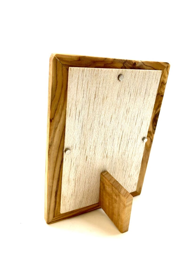 Einzigartiger Bilderrahmen aus wunderschön gemasertem Olivenholz 10 x 15 cm