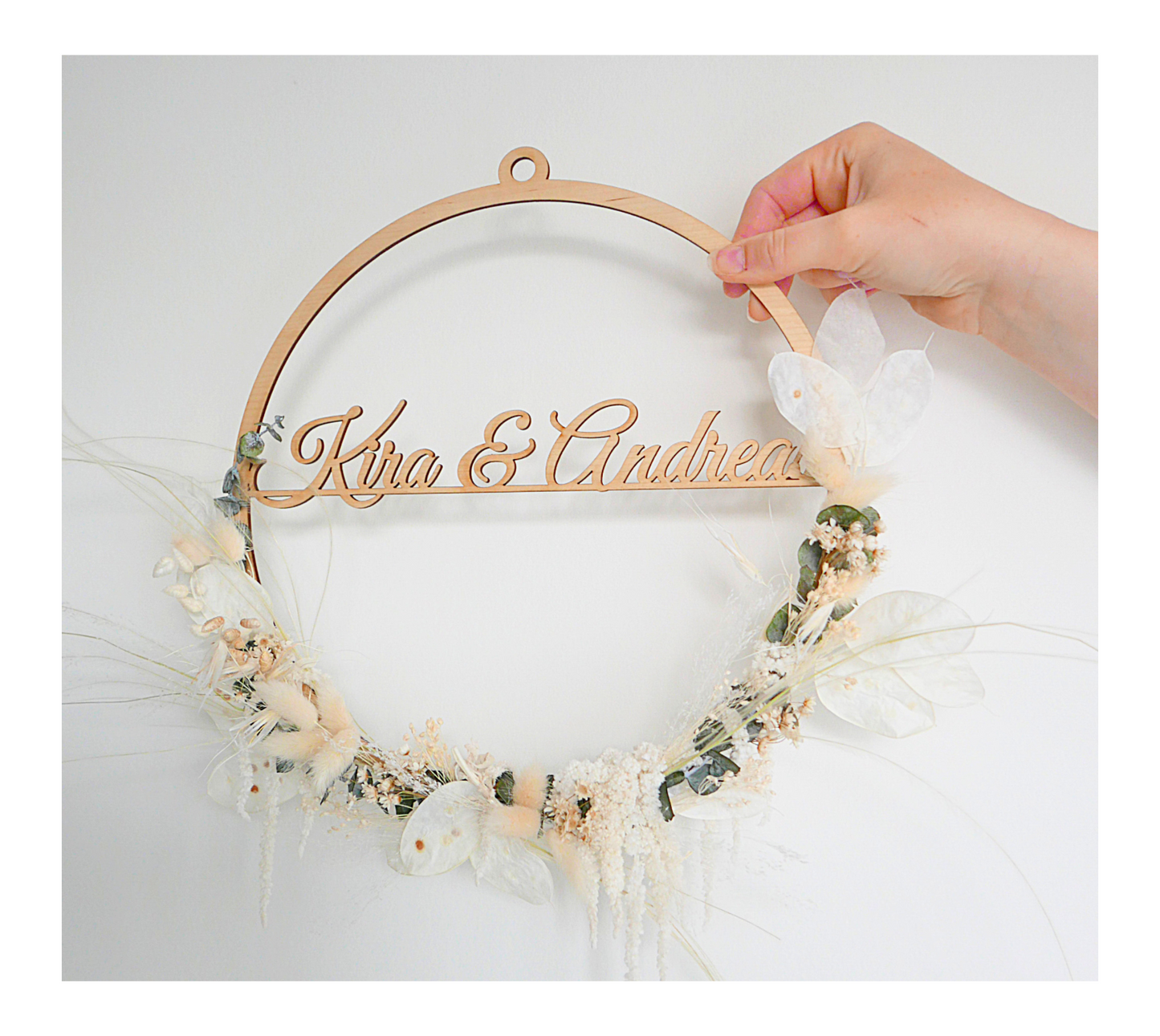 Namen gelasert von Pärchen ideal als Geschenkidee für Hochzeiten