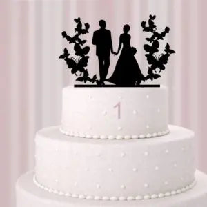 Cake-Topper Hochzeitspärchen „Schmetterlinge“ (1)
