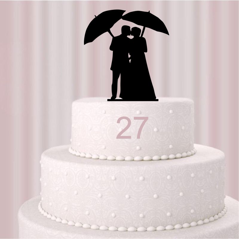 Cake-Topper Hochzeitspärchen „Regenschirme“ (27)