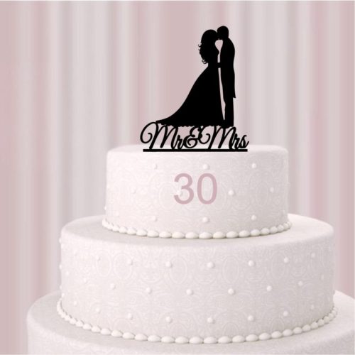 Cake-Topper Hochzeitspärchen Mr & Mrs „Kuss“ (30)
