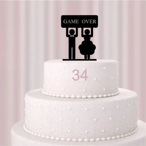 Cake-Topper Braut & Bräutigam „Game Over“ (34)