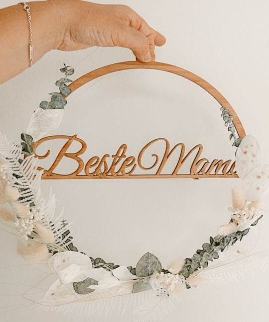 Beste Mama Ring mit Trockenblumen