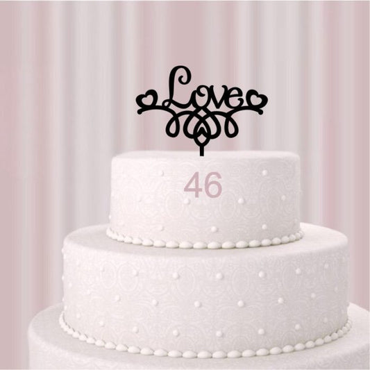 Cake-Topper Hochzeit Love mit Herzen