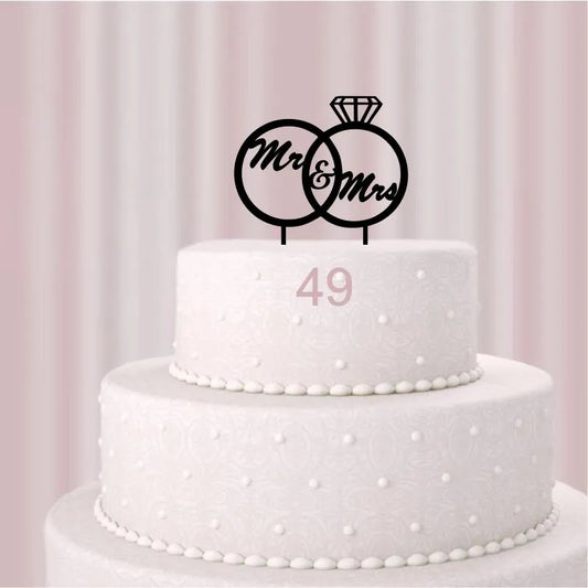 Cake-Topper Hochzeit Mr & Mrs mit Eheringen ( 49)